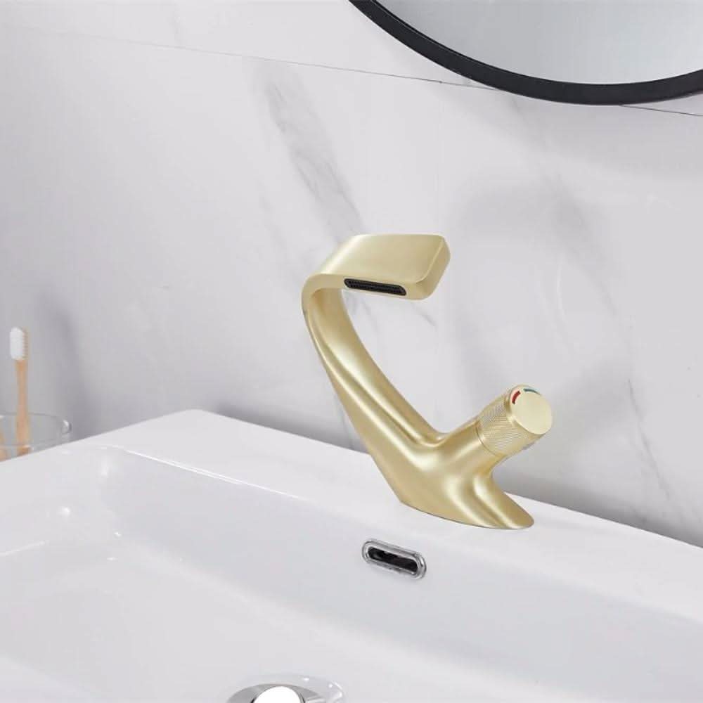 AQUACASCADE Basin Tap Brass Waterfall Basin Tap