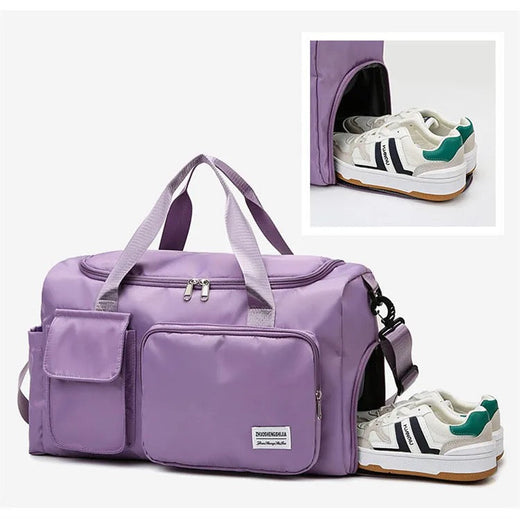 Gym Duffel Bag, Sports Travel Bag with Shoe Compartment & Multiple Pockets for Weekend Trips