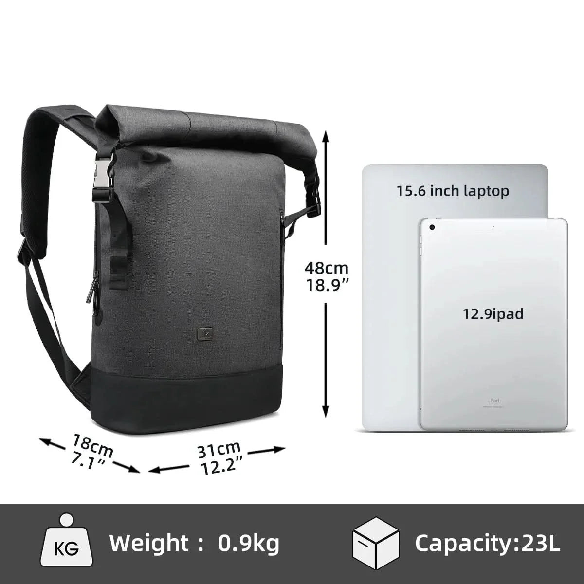 URBANTRAIL Rolltop Multifunctional Outdoor Rucksack