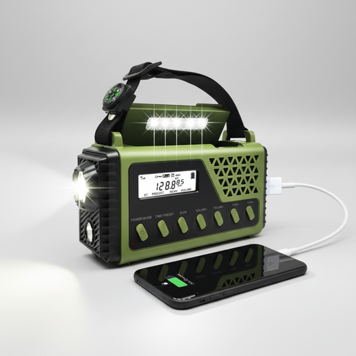Emergency Hand Crank Radio, Solar AM FM Shortwave Radio with Bluetooth Speaker, Flashlight & Power Bank