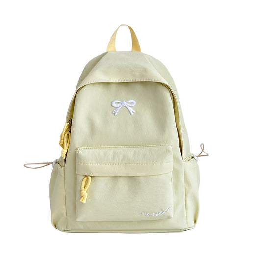 Bow Backpack, Casual Bow Embossed School Backpack for Women with Padded Straps & Pockets