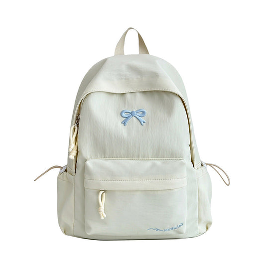 Bow Backpack, Casual Bow Embossed School Backpack for Women with Padded Straps & Pockets