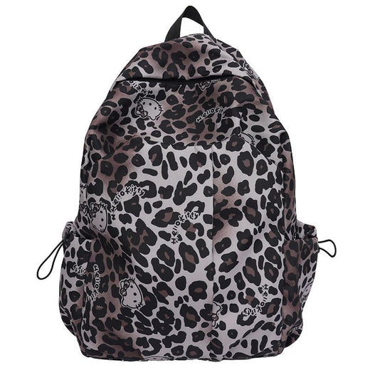 Leopard Print Backpack, Cute Animal Print School & Travel Backpack