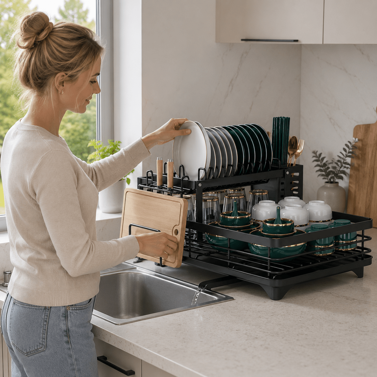 ORGADRAIN Foldable Draining Rack Kitchen Space Saving