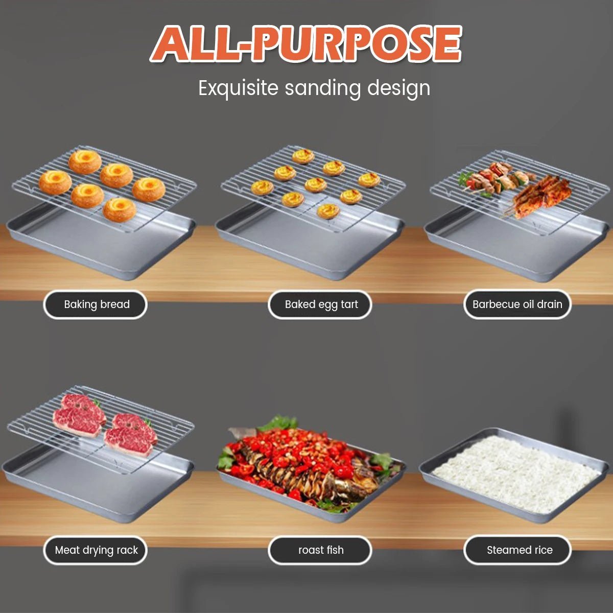 BAKEPURE Stainless Steel Baking Pan Set