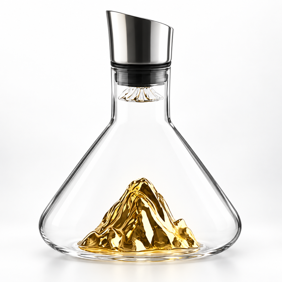 Wine Decanter, Mountain Design Glass Aerator with Pouring Spout