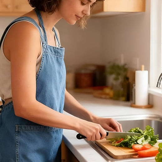 Cross Back Apron, Denim Look Bib Apron with Pocket for Cooking, Kitchen & Workshop