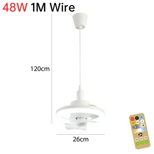 Ceiling Fan with Light, E27 Socket Fan Light with Remote Control, LED Ceiling Fan Lamp