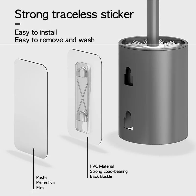 SPACELOO Space-saving Aluminum Toilet Brush Set