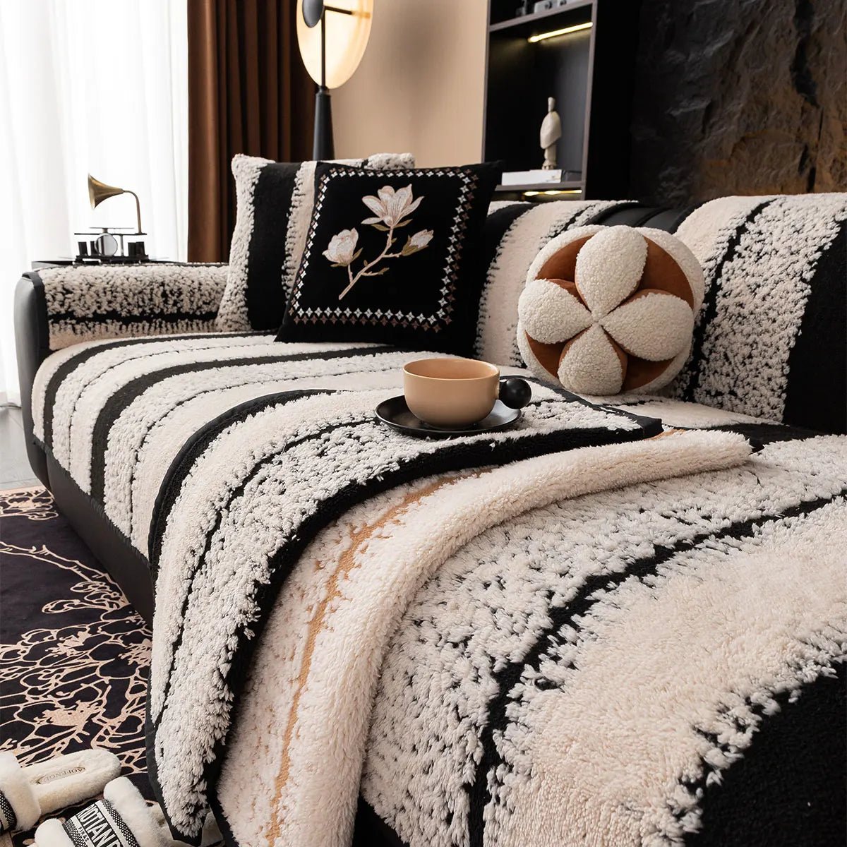 FURBLOCK Plush Non-slip Couch Cover