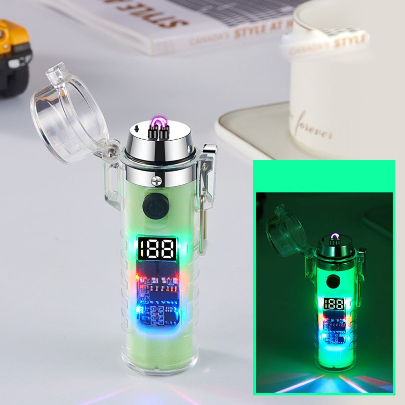 Arc Lighter, Windproof Double Arc Lighter with Flashlight