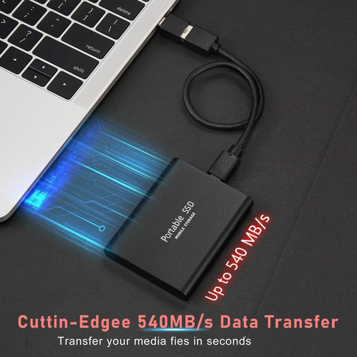 Portable SSD External Hard Drive 2TB, High Speed USB 3.1 Type-C Solid State Drive for PC & Mac