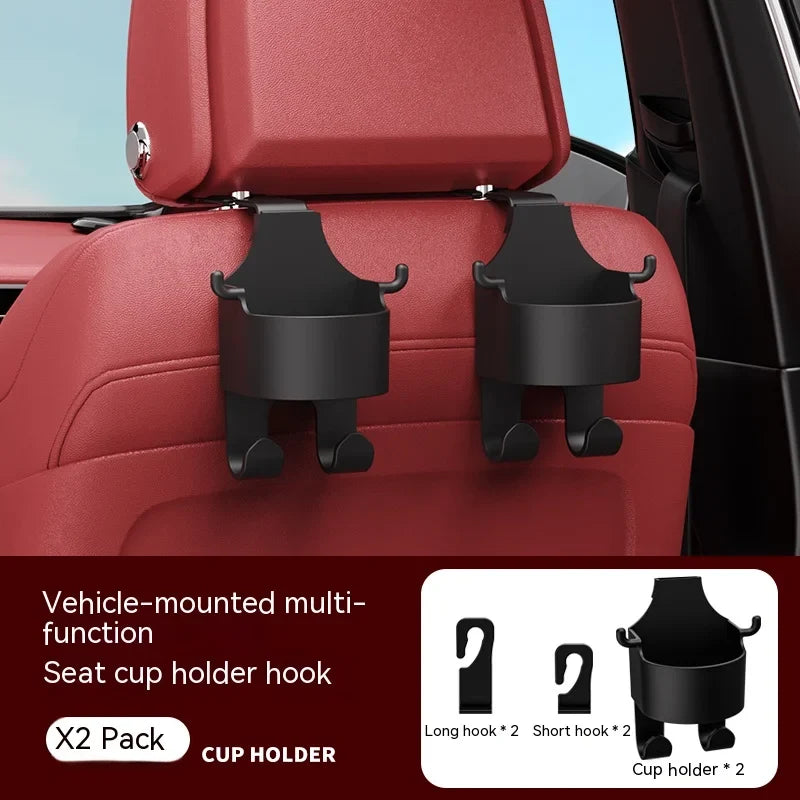 Car Back Seat Cup Holder, Headrest Cup & Device Holder