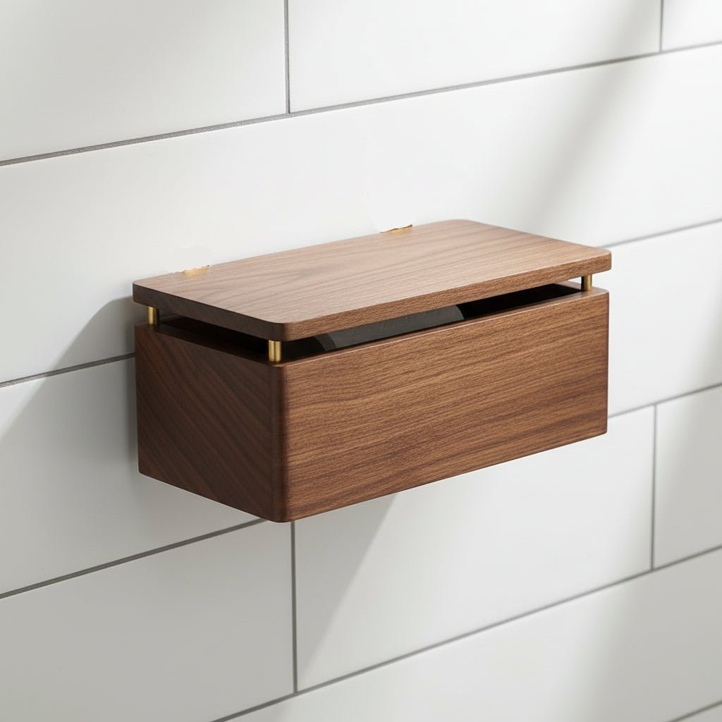 OAKESSENCE Minimalist Wooden Toilet Paper Holder
