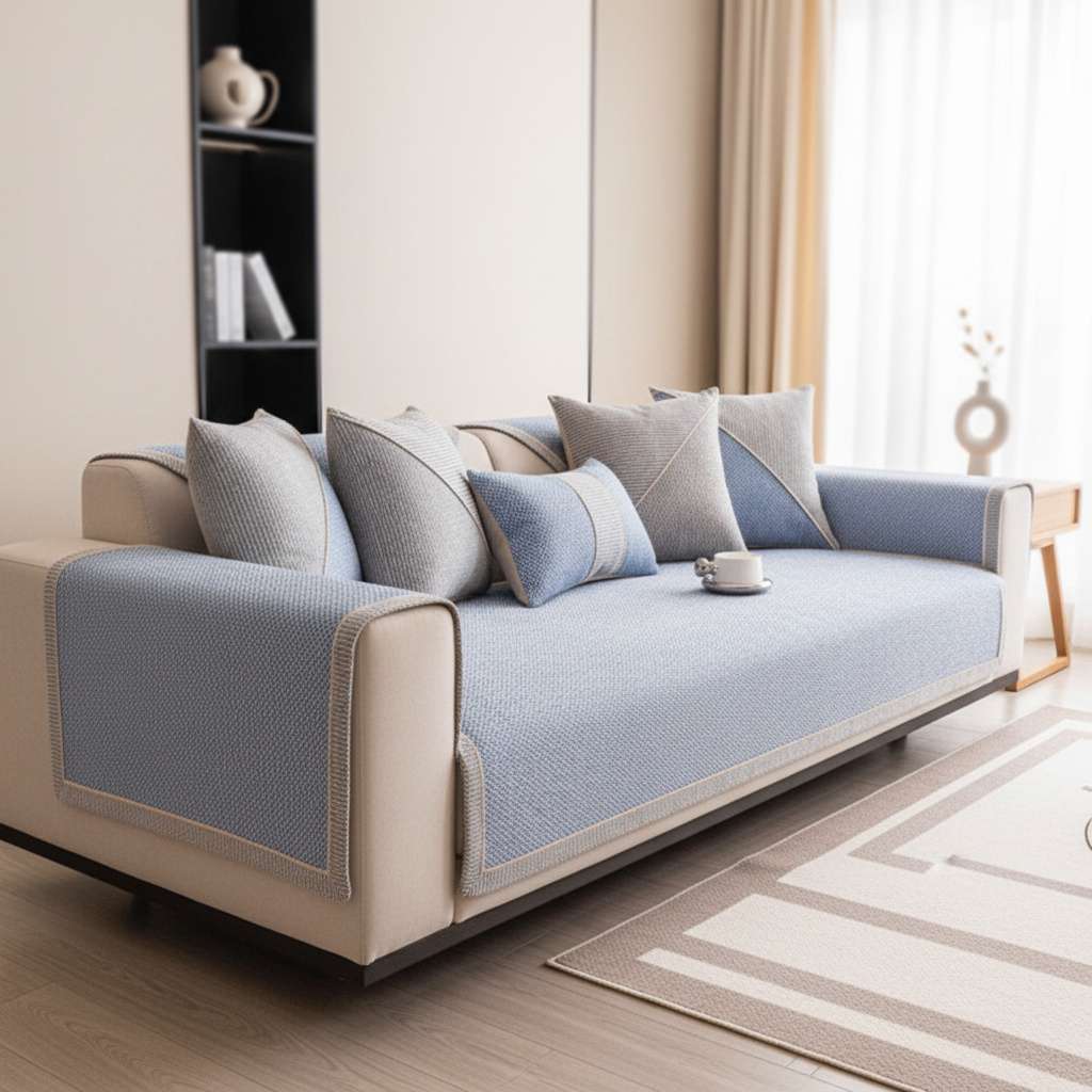NATURWEFT Non-slip Cotton-linen Sofa Cover