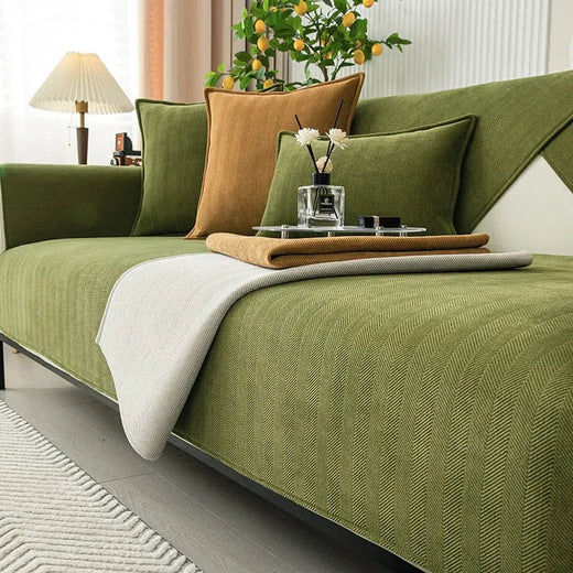 Non Slip Sofa Cover, Soft Chenille Couch Cover for 1, 2, 3, 4 & 5 Seater Sofas