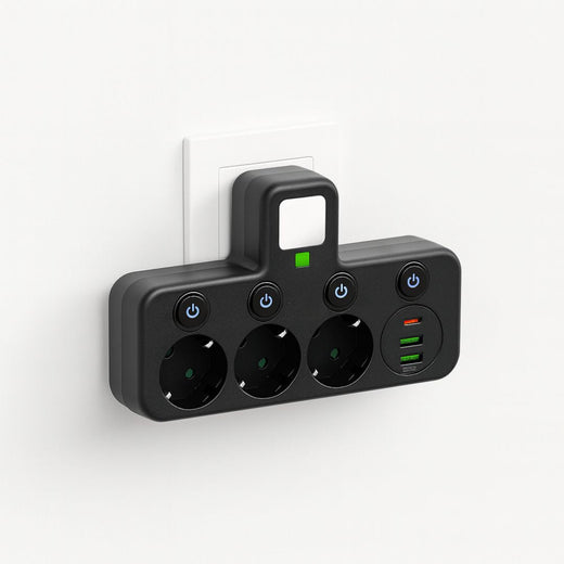 Surge Protector Power Strip, 3 Outlets with USB & USB-C Ports, Child Lock for Phones, Laptops & TVs