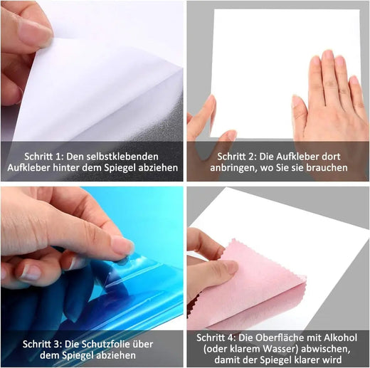 Self Adhesive Mirror Sheet, Flexible Shatterproof Mirror Film for Wall, Door & Bathroom