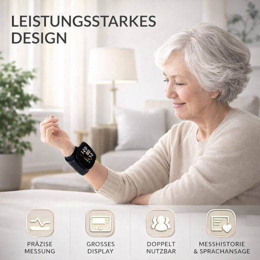 Wrist Blood Pressure Monitor, Rechargeable Digital BP Monitor with Voice & Touch Display