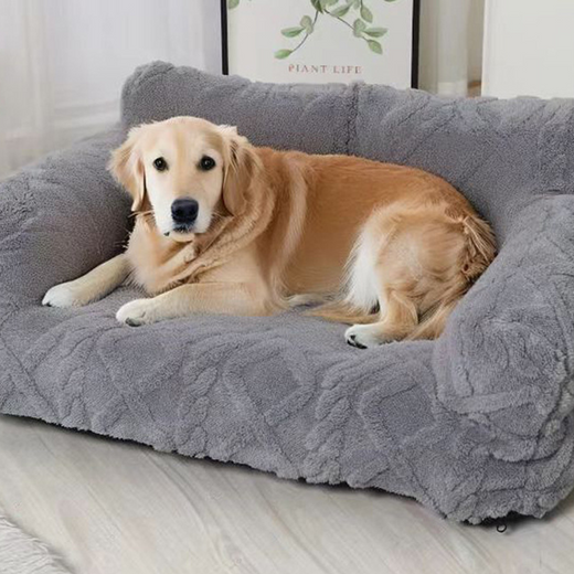 Dog Bed, Soft Plush Velour Sofa-Style Pet Bed with Raised Edges for Small, Medium & Large Dogs