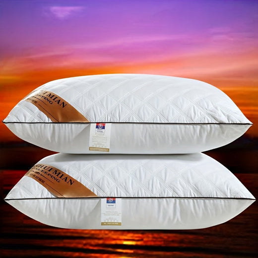 Hotel Pillow, Washable Bed Pillow with Low, Medium or High Loft for Back, Side & Stomach Sleepers