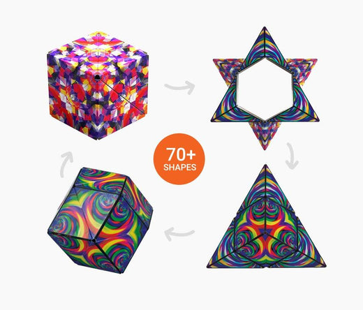 Magnetic Shape Shifting Cube, Fidget Puzzle Toy for Stress Relief for Kids & Adults