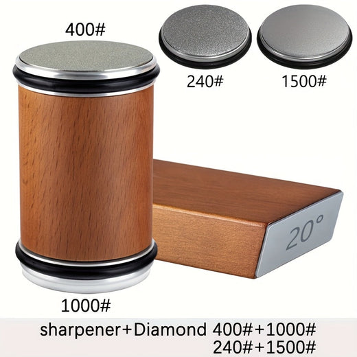 Knife Sharpening Stone Set, Diamond Whetstone with Magnetic Angle Holder for Kitchen & Pocket Knives