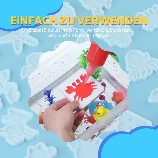 DIY Water Jelly Kit, Colorful Creature Mold Craft Toy for Kids' Bath Time & Creative Play