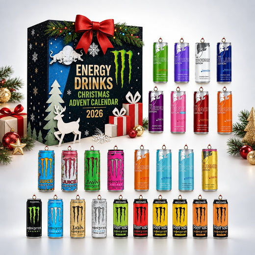 Energy Drink Advent Calendar 2026, 24 Door Christmas Countdown with Decorative Can Motifs