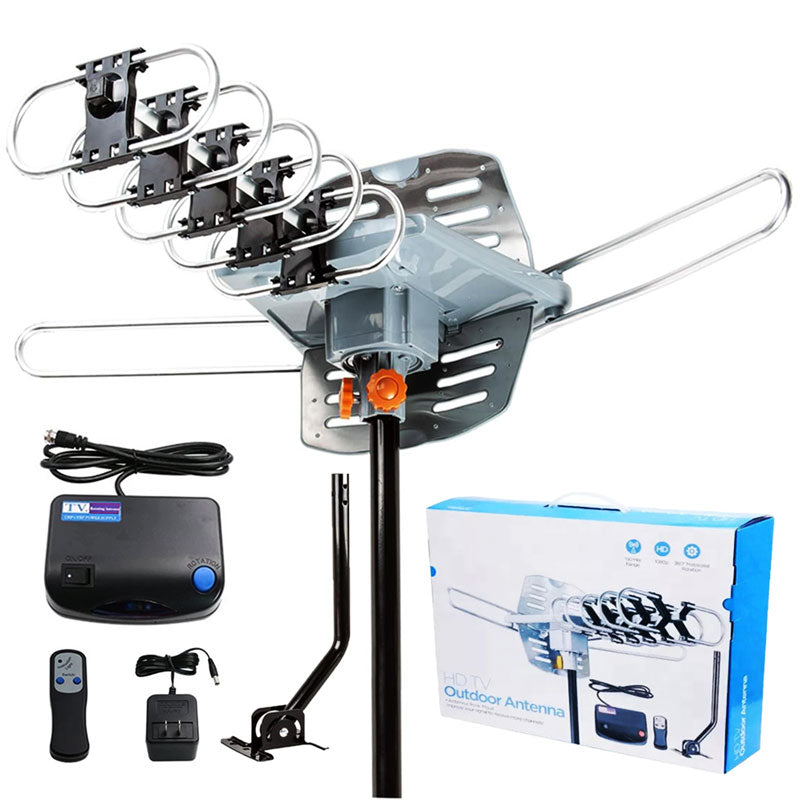 Outdoor TV Antenna, HD Digital Antenna with Rotatable Mast for Long Range