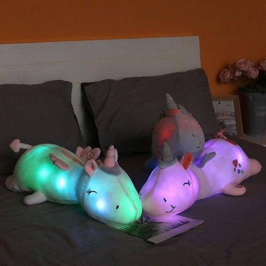 Light Up Unicorn Plush, 60 cm Glowing Unicorn Stuffed Animal with Rainbow LED Night Light for Kids