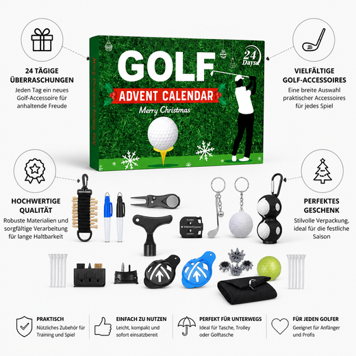 Golf Advent Calendar 2026, 24 Days of Golf Accessories Christmas Countdown for Golfers