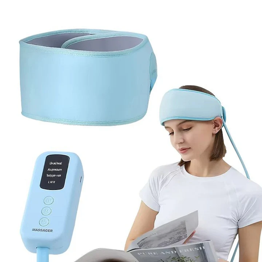 Head Massager, Heated Air Compression Massager for Temples & Forehead, Rechargeable & Adjustable