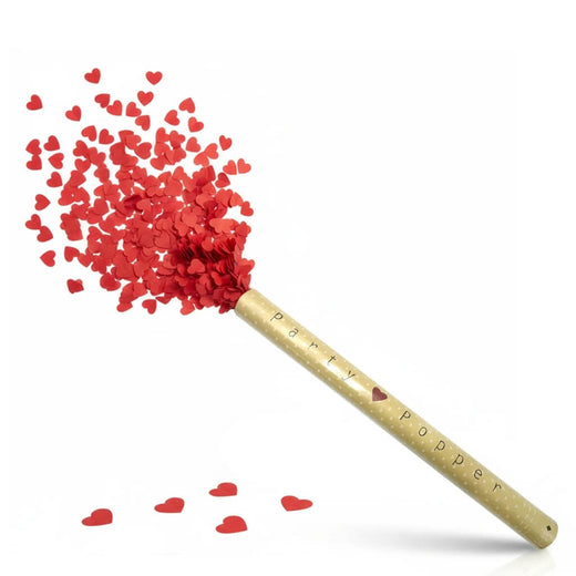 Confetti Popper, Red Heart Confetti Cannon 60cm for Weddings & Parties