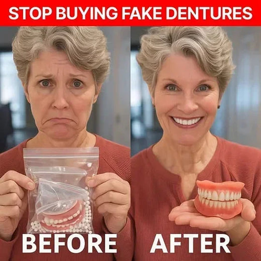 Heat and Fit Dentures, Moldable Upper & Lower Cosmetic Denture Set