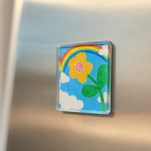 Acrylic Photo Magnets, DIY Clear Fridge Magnet Kit for Kids' Drawings & Family Photos