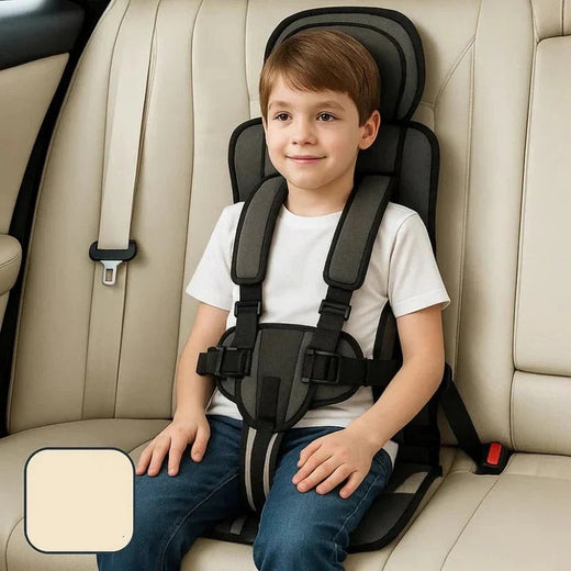 Portable Child Car Seat, Foldable Travel Seat with Safety Harness for Taxis, Rideshares & Rentals
