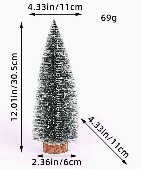 SNOWPINE BRUSH Flocked Mini Fir Set