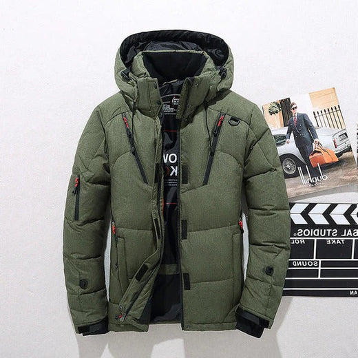 Insulated Zip-Up Jacket, Thick Winter Coat with Removable Hood for Men in Sizes M to 5XL