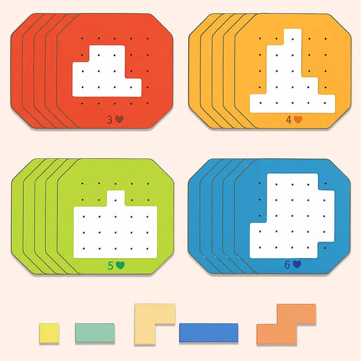 Logic Puzzle Game, 108 Colorful Pieces & 20 Challenge Cards for Kids Ages 4+ and Families