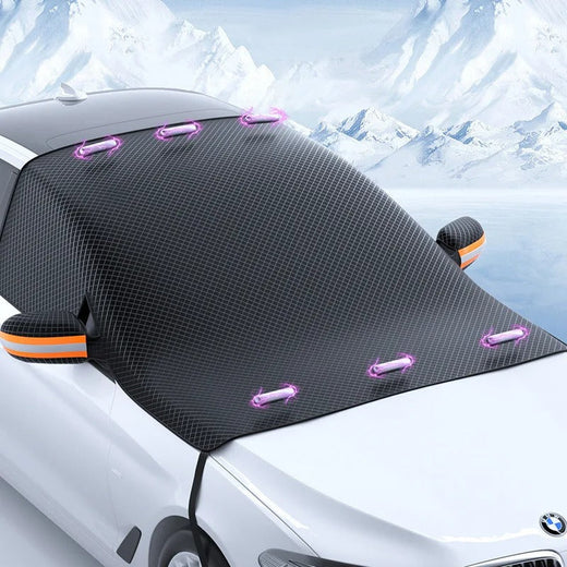 Magnetic Windshield Snow Cover, Car Windshield Cover for Ice, Frost, Snow & Sun Protection