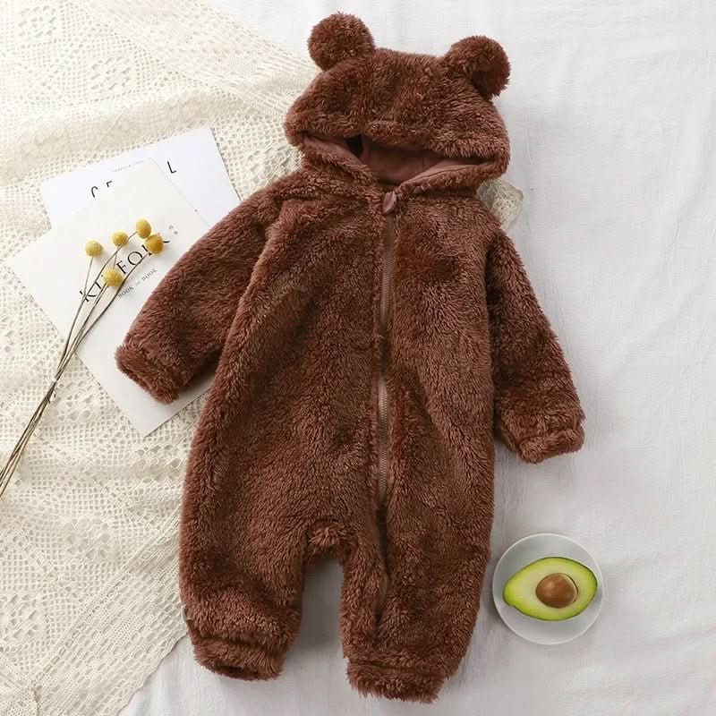 CozyCub Flannel Romper Fluffy Winter