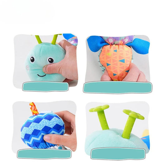 Musical Caterpillar Baby Toy, Soft Sensory Plush with Rattle Sounds & Textures from Birth