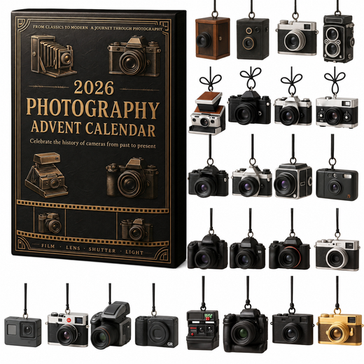 Photography Advent Calendar 2026, 24 Mini Camera Miniatures Christmas Countdown for Photographers