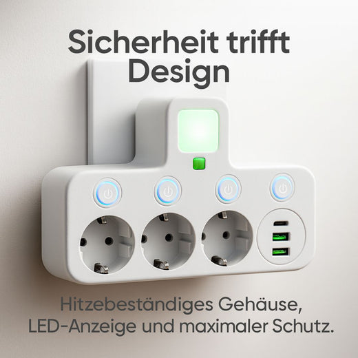 Power Strip, 3 Outlet Surge Protector with USB & USB-C Ports and Switch
