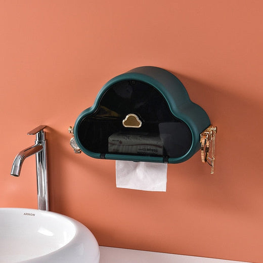 Toilet Paper Holder, Waterproof Wall Mounted Punch Free Holder