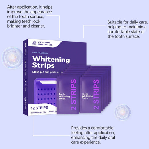 Purple Teeth Whitening Strips, Color Correcting Whitening Strips for Upper & Lower Teeth, 14 or 42 Strips