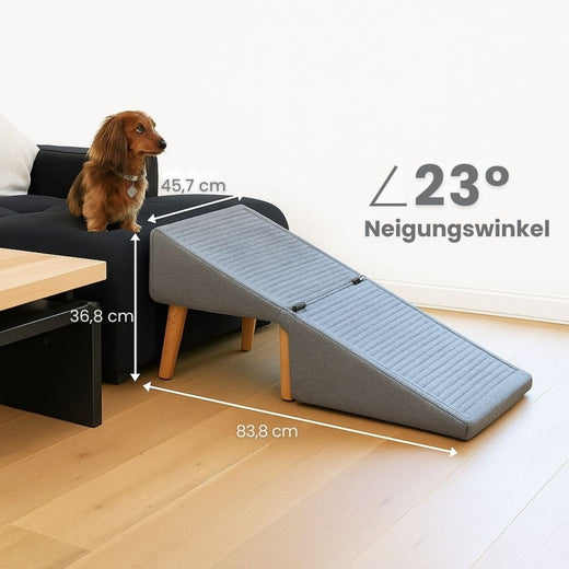 Dog Ramp for Bed and Sofa, Pet Ramp & Stool with Non-Slip Surface for Small & Senior Dogs