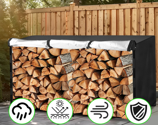 Small Firewood Shed, Covered Outdoor Firewood Rack for Logs & Kindling