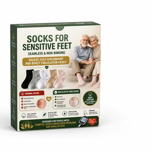 Non-Binding Socks, Seamless Socks for Sensitive Feet with No Tight Elastic Bands, One Size